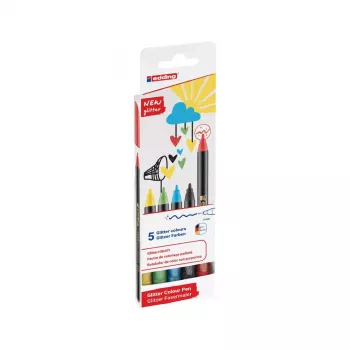 Felt Pen Edding 4-1200-5-3 Aqua Must Light roheline Red kollane Bullet Tip