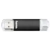 Hama Laeta Twin, 16 GB USB-mälupulk USB Type-A / Micro-USB 3.2 Gen 1 (3.1 Gen 1) Must