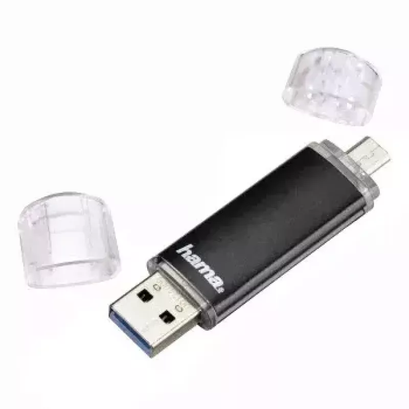 Hama Laeta Twin, 16 GB USB-mälupulk USB Type-A / Micro-USB 3.2 Gen 1 (3.1 Gen 1) Must