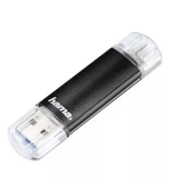 Hama Laeta Twin, 16 GB USB-mälupulk USB Type-A / Micro-USB 3.2 Gen 1 (3.1 Gen 1) Must