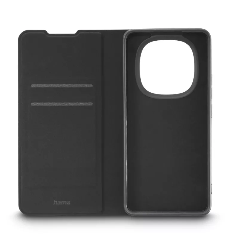 Folio mobiiltelefoni ümbris HAMA Daily Protect Redmi Note 15 (6.77 tolli) jaoks — Must, 2 kaarditaskut, lauatoend