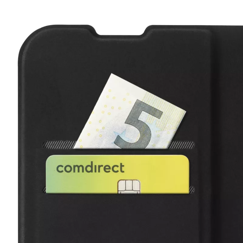 Folio mobiiltelefoni ümbris HAMA Daily Protect Redmi Note 15 (6.77 tolli) jaoks — Must, 2 kaarditaskut, lauatoend
