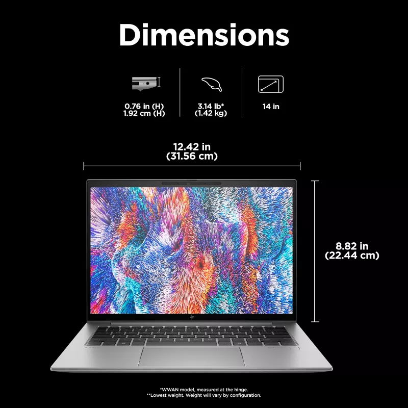 Mobiilne tööjaam HP ZBook Firefly G11 14 tolli Intel Core Ultra 7 32GB 1TB Intel Graphics Windows 11 Pro