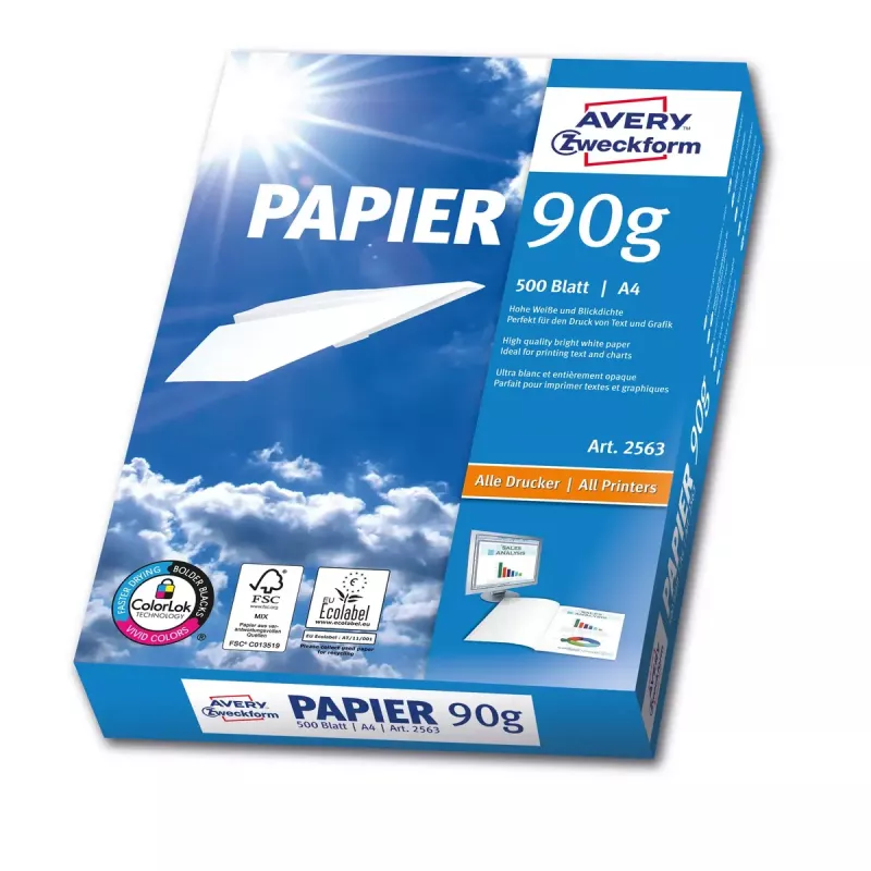 Printimispaber A4 Avery 90 g/m² 500 lehte