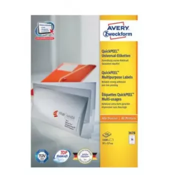 Isekleepuvad aadressisildid Avery Zweckform 3678 — valge paber, 9,7×3,7 cm, 1400 silti (100 lehte)