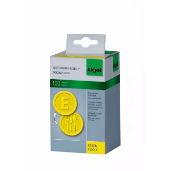 SIGEL WM002 söögi/ürituste žetoonid, kollane, 100 tk