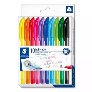 Kinnitatav sissetõmmatav pastapliiats Staedtler Ball 4320 Mitmevärviline 10 tk