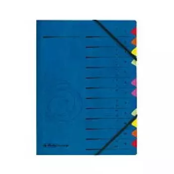 Herlitz 5001128 Sortimiskaust A4, 12 vahekaustaga, sinine, 2 kummipaelaga