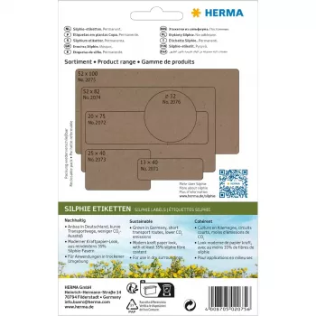 HERMA 2075 isekleepuv silt Ümarristkülik Püsiv Pruun 72 tk