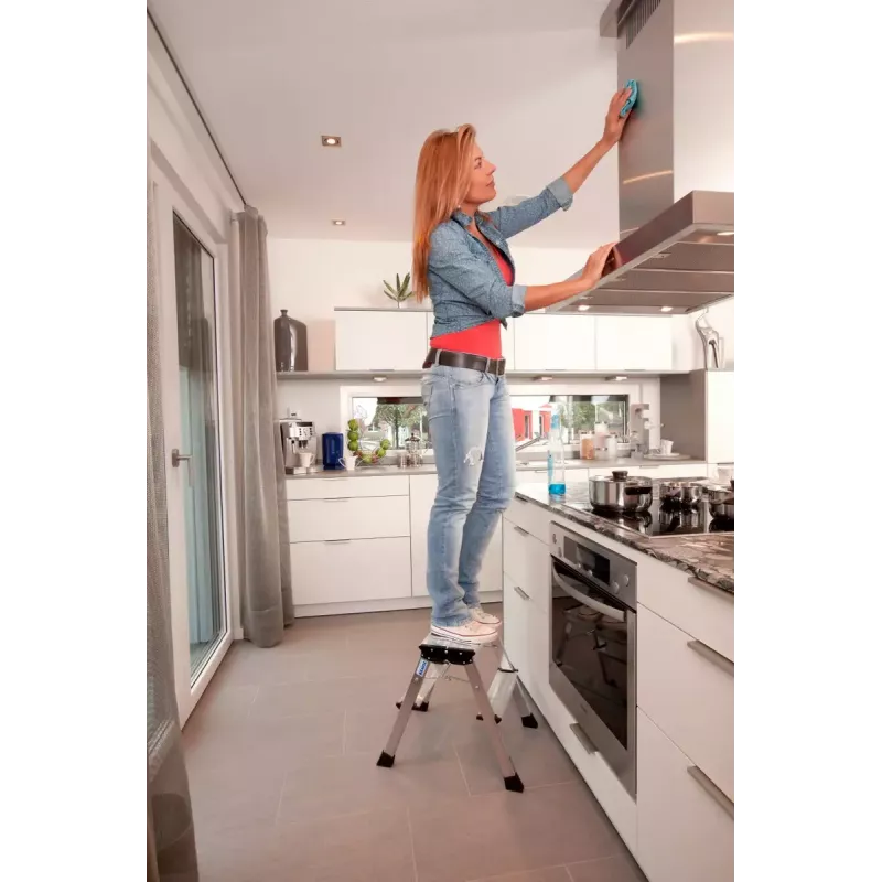 Step stool Krause 130037 Alumiinium Must