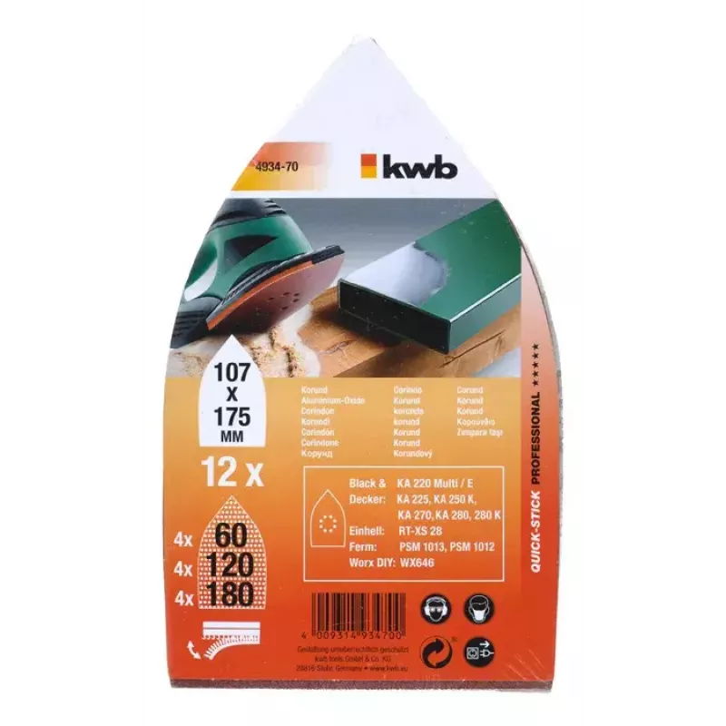 Lihvimisketas KWB 493470 12 tk