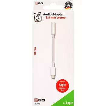 Audio kaabel 2GO 797140 0.1m 3.5mm Lightning Valge