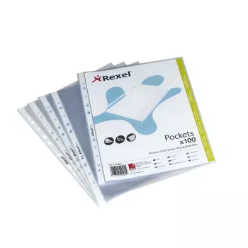 Rexel Premium A4 ülaavaga taskud, läbipaistvad (100), Legal, läbipaistev, polüpropüleen (PP), portree, 0,08 mm, 255 mm