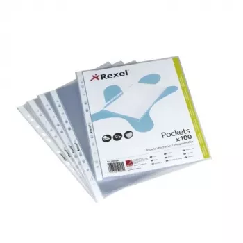 Rexel Premium A4 ülaavaga taskud, läbipaistvad (100), Legal, läbipaistev, polüpropüleen (PP), portree, 0,08 mm, 255 mm