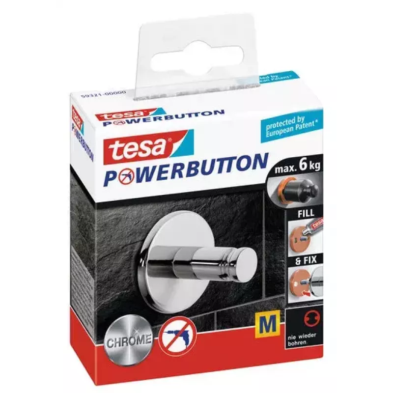 Universaalne konks TESA Powerbutton 59321 Kroom