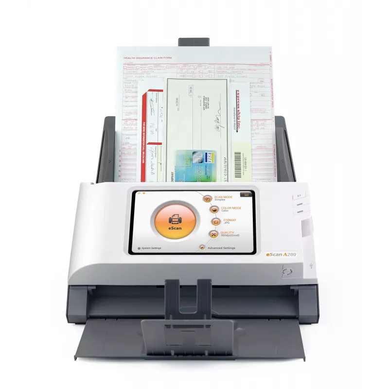 Plustek eScan A280 Essential ADF-skanner 600 x 600 DPI A4 Must, Valge