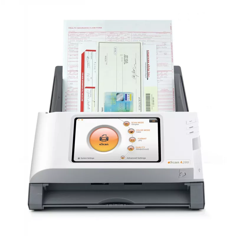 Plustek eScan A280 Essential ADF-skanner 600 x 600 DPI A4 Must, Valge