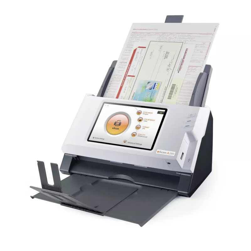 Plustek eScan A280 Essential ADF-skanner 600 x 600 DPI A4 Must, Valge