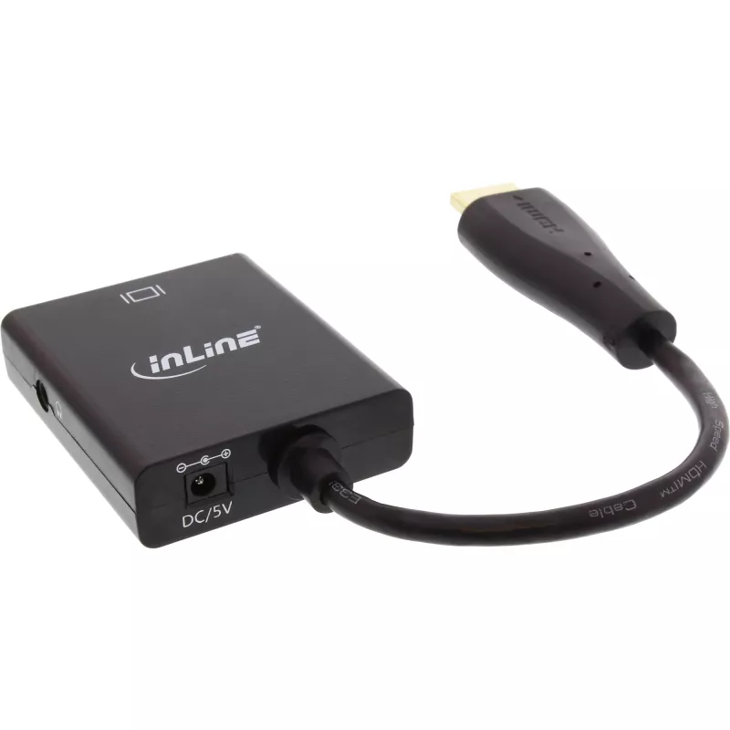 InLine'i muundur HDMI-lt VGA-le koos helisisendiga HDMI väljund VGA ja stereoaudio