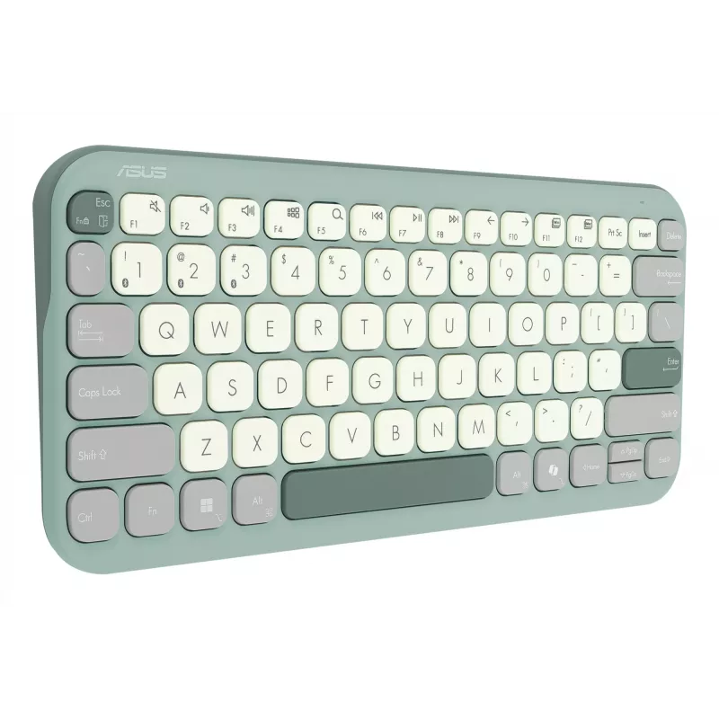 Juhtmeta Bluetooth 75% ASUS Marshmallow KW100 klaviatuur — QWERTZ paigutus, käärikytkised, roheline, kodune