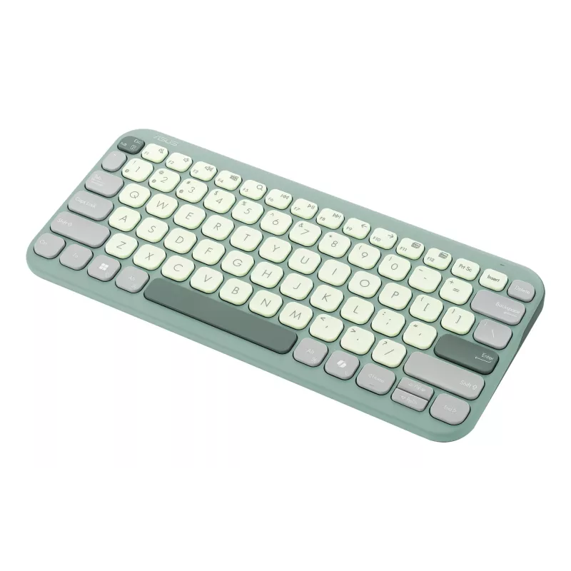 Juhtmeta Bluetooth 75% ASUS Marshmallow KW100 klaviatuur — QWERTZ paigutus, käärikytkised, roheline, kodune