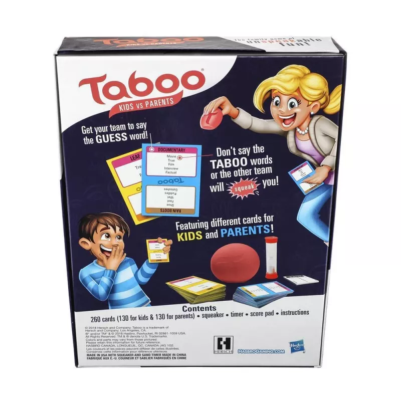 Hasbro Taboo Kids vs. Parents, 8 a, peremäng