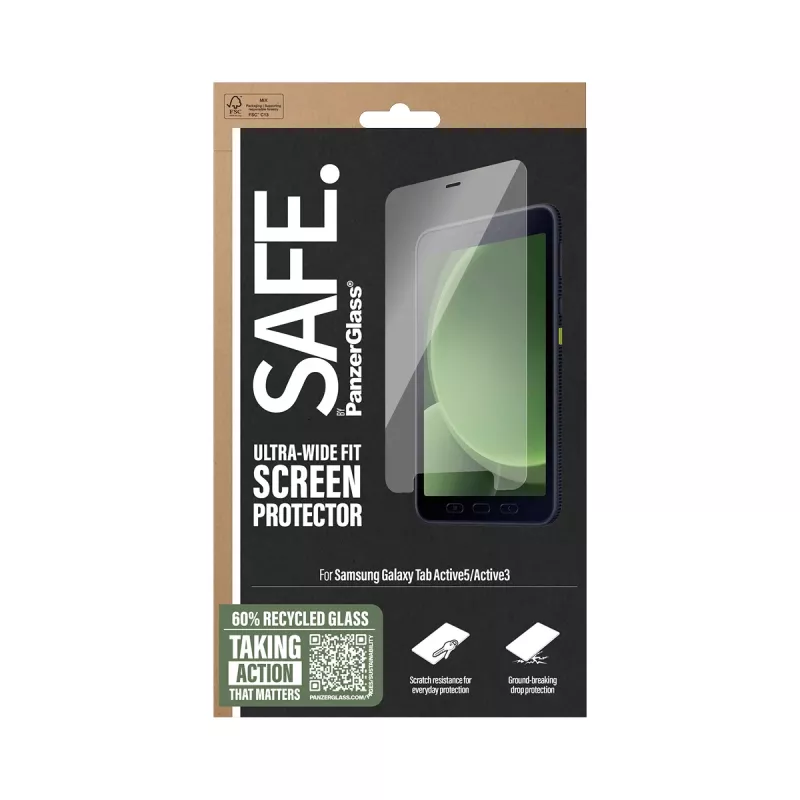 PanzerGlass SAFE. by ® ekraanikaitse Samsung Galaxy Tab Active5 | Active3 | Ultra-Wide Fit