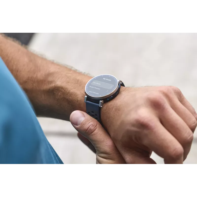 Nutikell Amazfit W2558GL2N — 1.32 tolli (3.35 cm) AMOLED 466×466 px, GPS, 365 mAh, silikoonrihm (sinine)