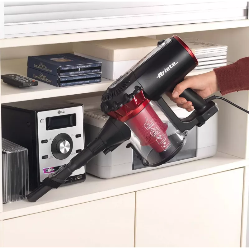 Ariete 2759/11 2-in-1 stick vacuum AC Dry HEPA Bagless 600 W Must, Red