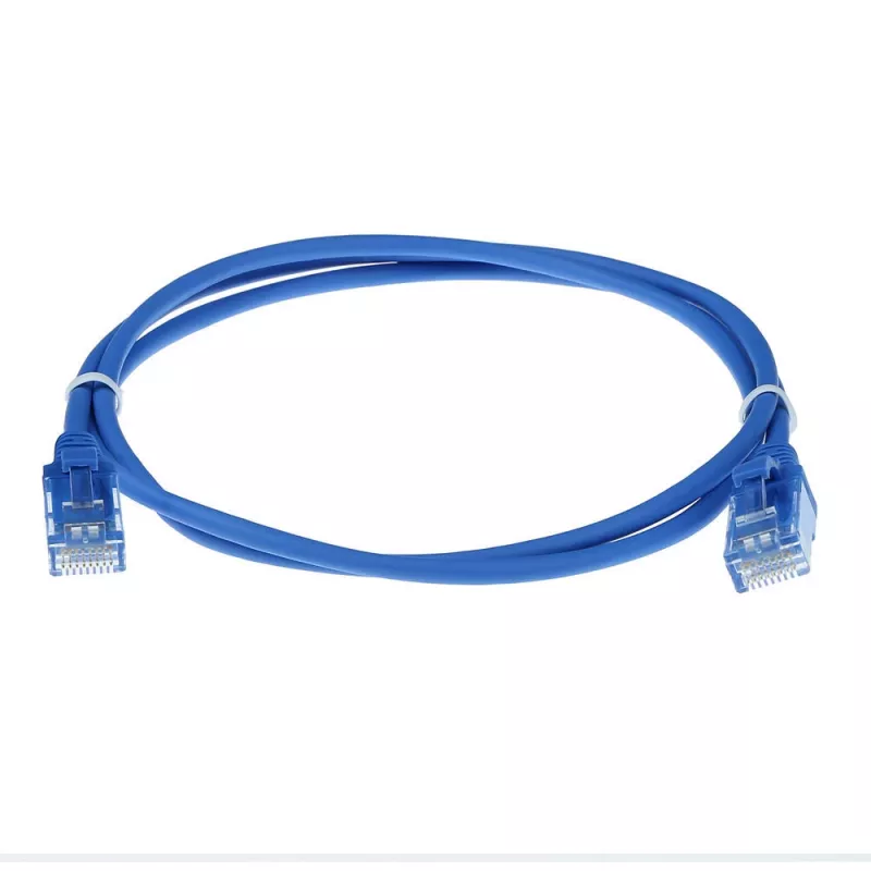 ACT Blue 10 meetrit LSZH U/UTP CAT6 andmekeskuse õhuke ühenduskaabel takistusteta RJ45-pistikutega