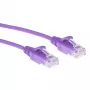 ACT lilla 0,25 m LSZH U/UTP CAT6 andmekeskuse õhuke kommutatsioonijuhe haakumisvastase RJ45 pistikuga