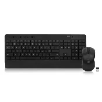 ACT juhtmevaba klaviatuuri ja hiire komplekt (Qwerty), vaikne klõps, keskkonnasõbralik, valmistatud taaskasutatud materjalidest