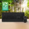 ACT juhtmevaba klaviatuuri ja hiire komplekt (Qwerty), vaikne klõps, keskkonnasõbralik, valmistatud taaskasutatud materjalidest
