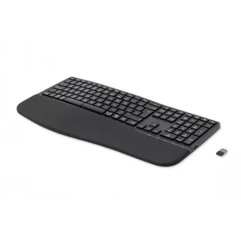 HP 680 Comfort kaherežiimiline klaviatuur, täissuuruses (100%), juhtmevaba, RF juhtmevaba + Bluetooth, QWERTY, must