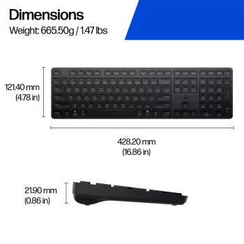 HP 490K mitme seadme kahese režiimiga klaviatuur, täissuuruses (100%), juhtmevaba, USB + Bluetooth, QWERTY, must