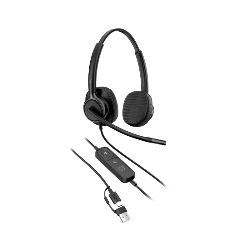 Juhtmega stereopeakomplekt HP Poly Mission 425 USB — Bulk, kaal 132 g