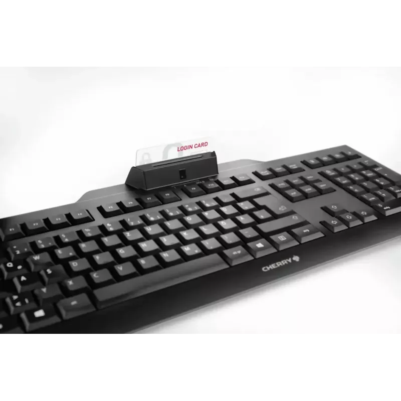 Juhtmega Cherry CHERRY KC 1000 SC täissuuruses USB-klaviatuur, QWERTY, 109 klahvi, 1,8 m kaabel, must