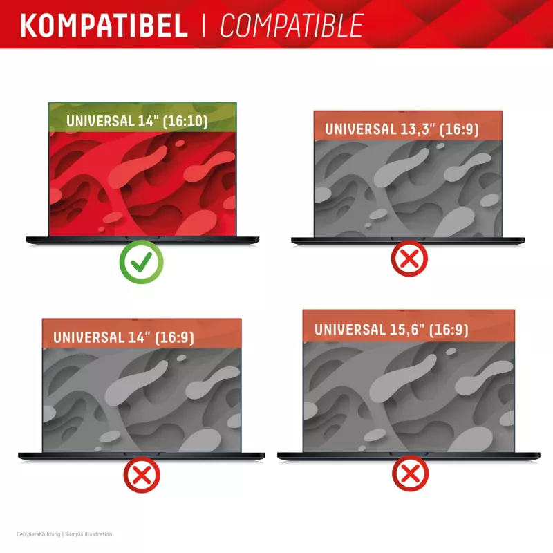 Displexi PRIVACY SAFE eemaldatav kahesuunaline privaatsusfilter sülearvutile (raamita) 14 inch (16:10)