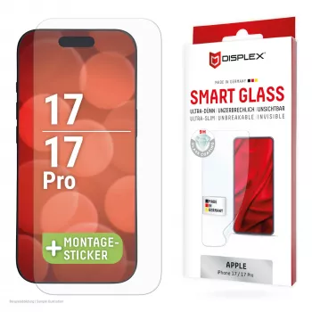 Displex Smart Glass (9H) Apple iPhone 17/17 Pro jaoks, paigalduskleebised, purunemiskindel
