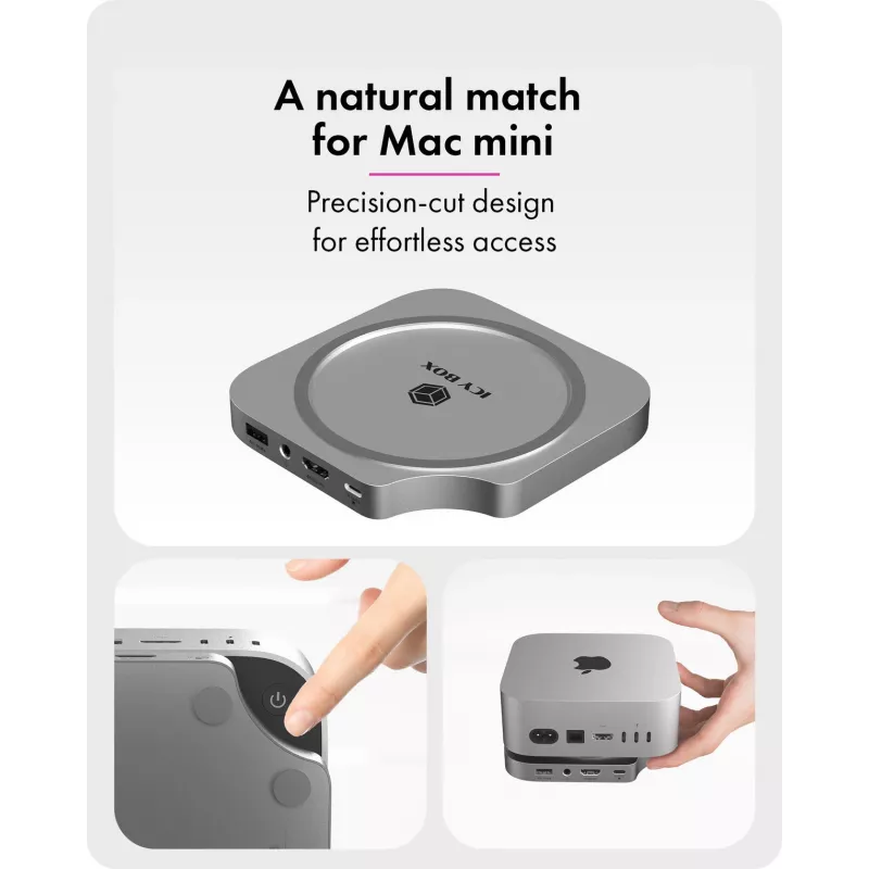ICY BOX 7-ühes USB USB-C dokkimisjaam M.2 NVMe pesaga, SSD, mälukaart, M.2, 4 TB, USB 3.2 Gen 2 (3.1 Gen 2) USB-C, hõbedane, alumiinium