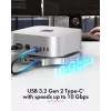 ICY BOX 7-ühes USB USB-C dokkimisjaam M.2 NVMe pesaga, SSD, mälukaart, M.2, 4 TB, USB 3.2 Gen 2 (3.1 Gen 2) USB-C, hõbedane, alumiinium