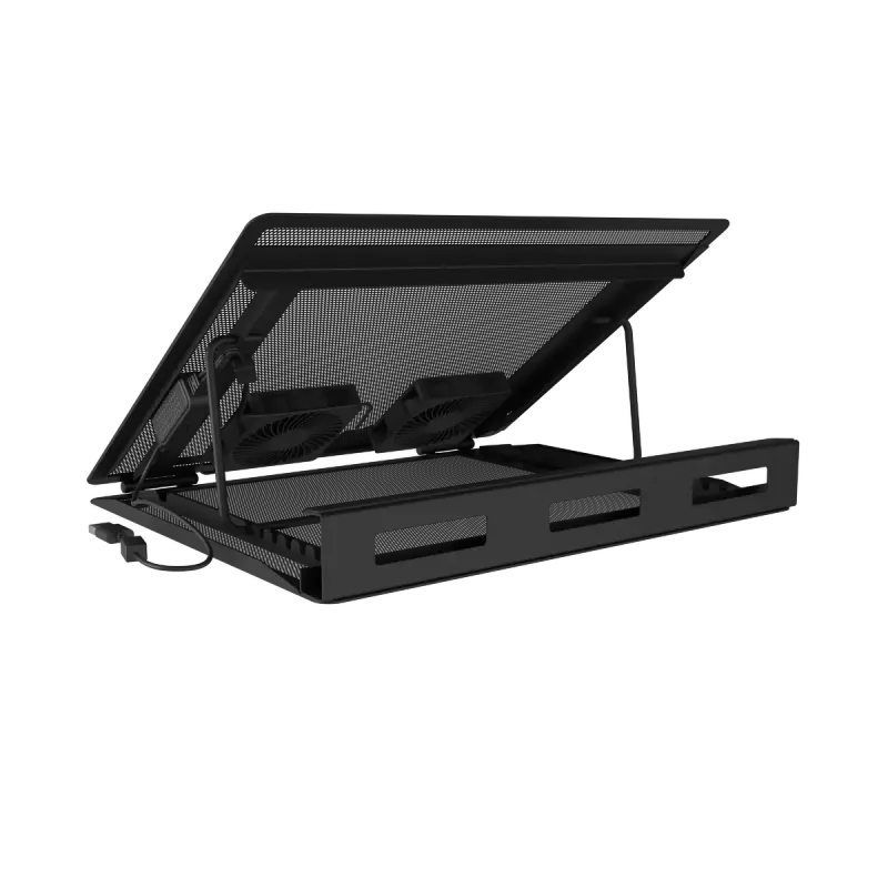 Sülearvuti jahutusalus NATEC Tern 2 Plus — 2 ventilaatorit, sülearvutitele kuni 17,3 tolli, must