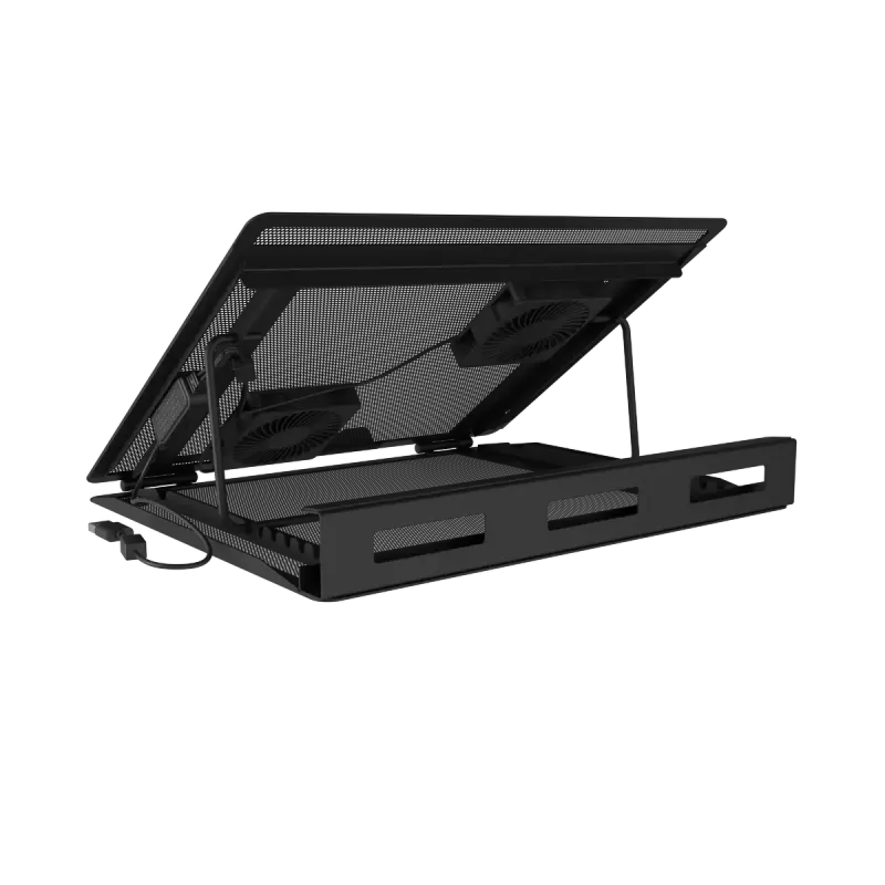 Sülearvuti jahutusalus NATEC Tern 2 Plus — 2 ventilaatorit, sülearvutitele kuni 17,3 tolli, must