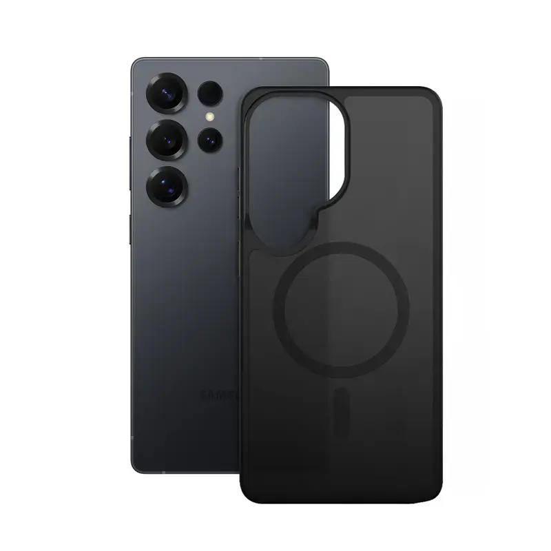 Kaitseümbris Crong Hybrid Matte Magnetic Samsung Galaxy S25 Ultra jaoks — TPU+PC, must