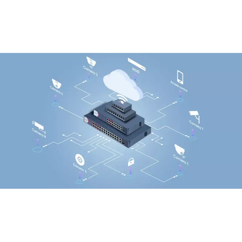 Juhitav kommutaator Hikvision DS-3E1106P-EI 4 pordiga Fast Ethernet PoE