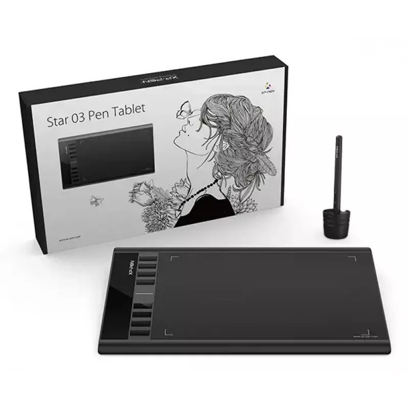 Graafikatahvel XP-Pen Star 03 V2 Large — 260×170 mm, 5080 lpi, juhtmega, USB-C, 0,01 mm pliiatsi täpsus