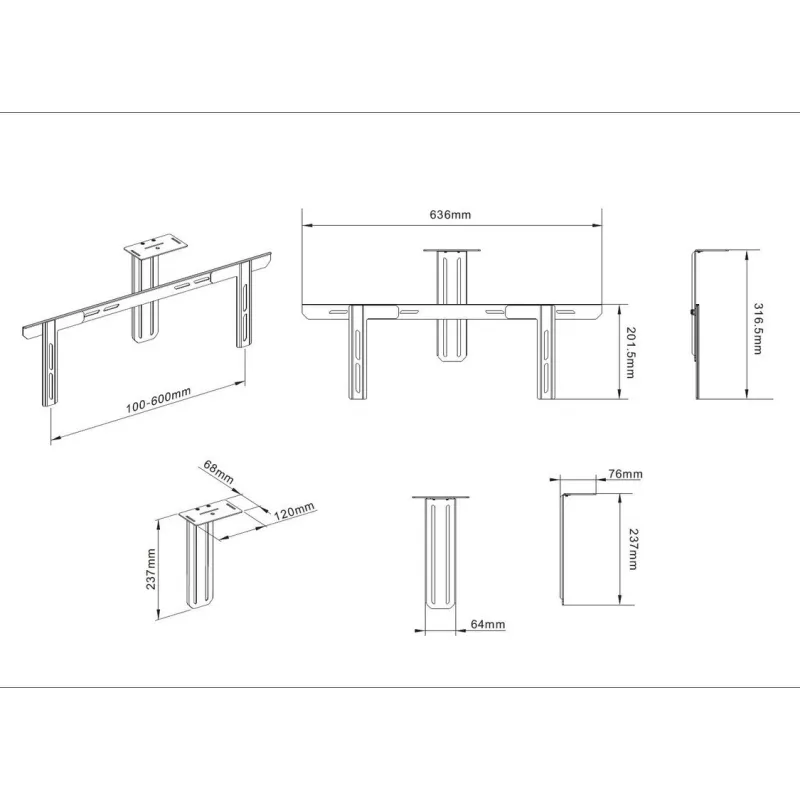 Multibrackets M universaalne kaamerahoidik 55–110-tollistele ekraanidele must teras