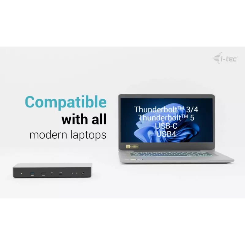 i-tec Thunderbolt 4 Intelligent Dual Display dokkimisjaam + toiteedastus 90 W
