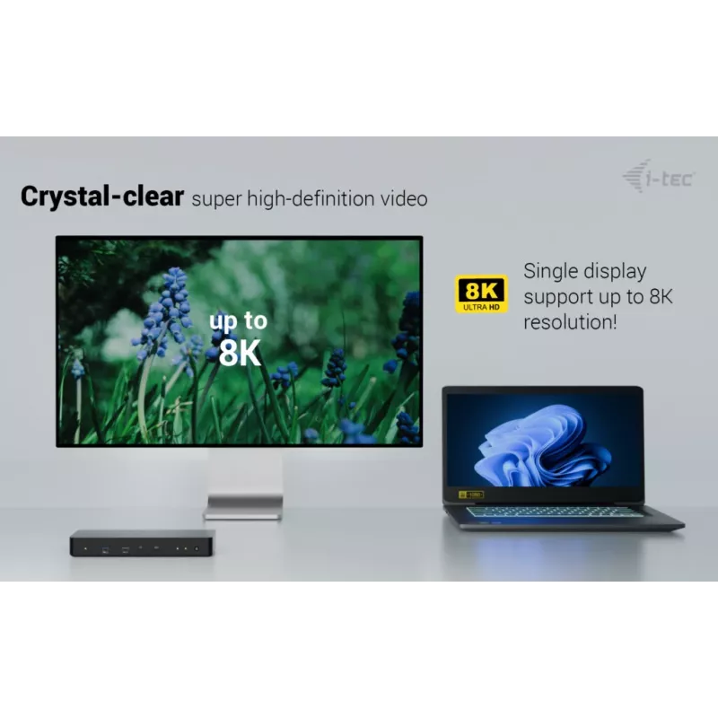 i-tec Thunderbolt 4 Intelligent Dual Display dokkimisjaam + toiteedastus 90 W