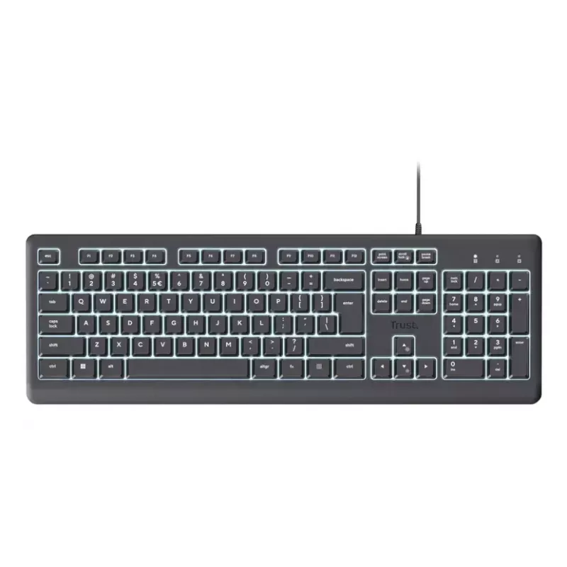 Trust Primo valgustatud klaviatuur Home/Office USB QWERTY US English must
